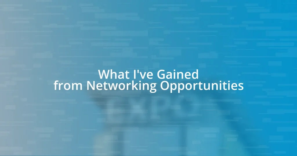 What I’ve Gained from Networking Opportunities