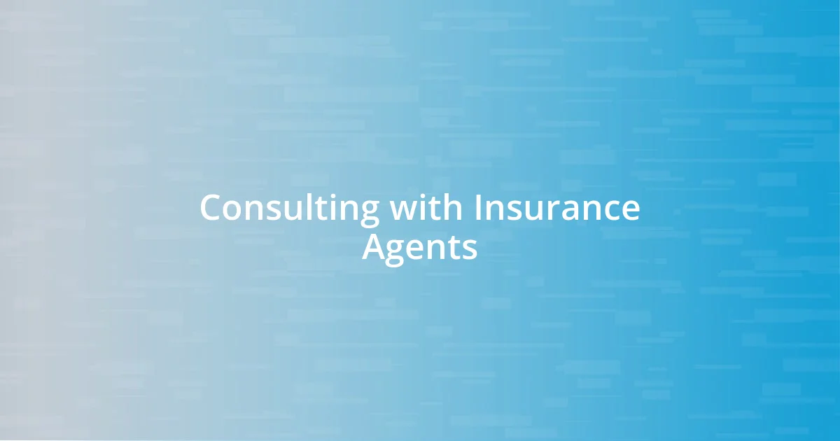 Consulting with Insurance Agents