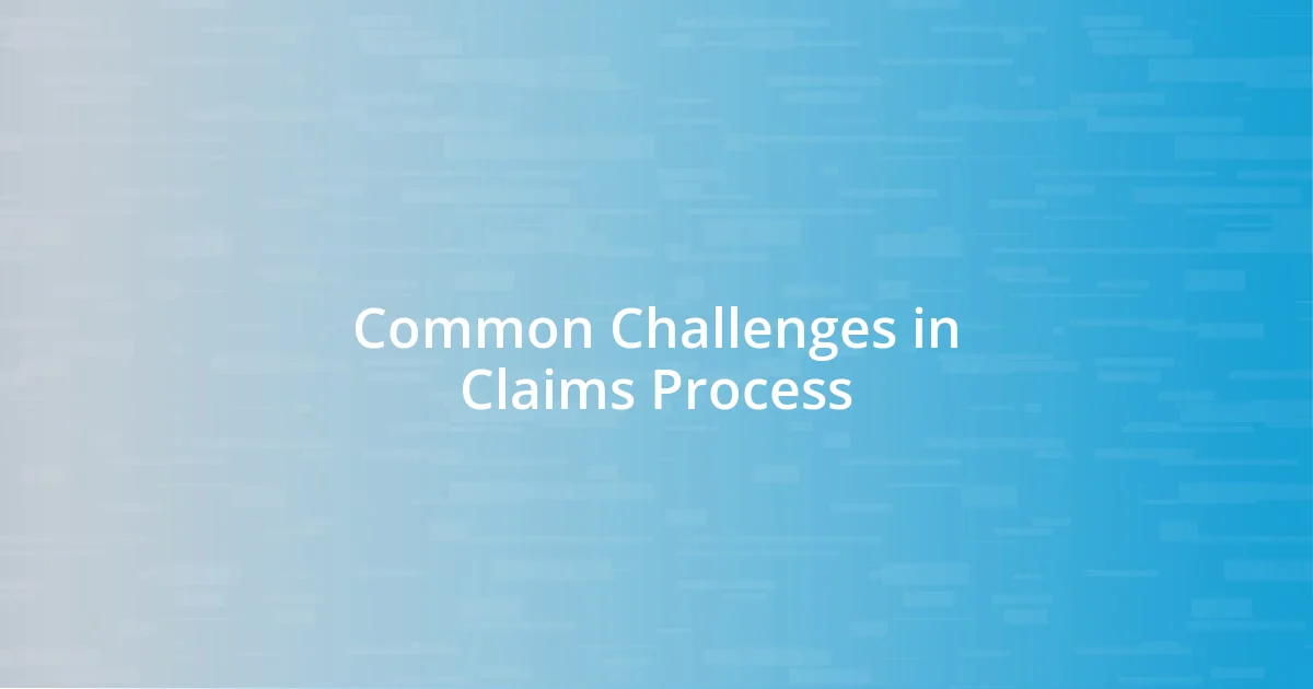 Common Challenges in Claims Process